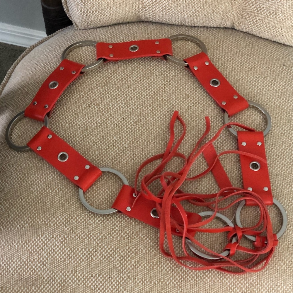 NWT Worth Collection Orange Leather Boho Belt